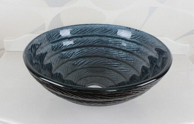 FUO衛浴:42x42公分 琉璃工藝 彩繪藝術強化玻璃碗公盆 (BW228) 期貨!