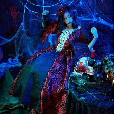 舞蹈服~逸品尚城中世紀宮廷禮服維多利亞時期復古吸血鬼女王萬聖節服裝