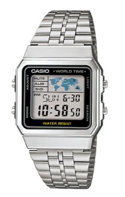 【萬錶行】CASIO 世界地圖復古風電子錶款 A500WA-1