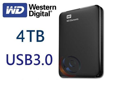 「阿秒市集」WD Elements 4T 4TB 2.5吋 行動硬碟 USB3.0 2年保 WESN