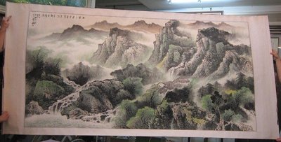 『府城畫廊-手繪國畫』山水畫－左流－136x280－(可加框)－歡迎查看關於我來聯繫-