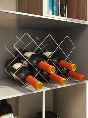 紅酒架子葡萄酒格子展示托架菱形酒酒瓶擺件創意代輕奢置物架 自行安裝