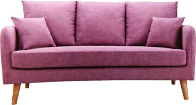 【生活家傢俱】JH-157-8：粉紅色三人布沙發【台中家具】三人椅 亞麻布 實木骨架 多色可選 布套可拆