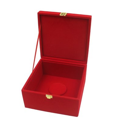 格格巫大紅植絨黃金首飾盒 新娘嫁妝皇冠首飾收納盒 婚慶首飾禮品錦盒
