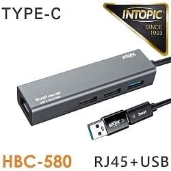 ≈多元化≈附發票 INTOPIC 廣鼎 USB3.1 RJ45鋁合金 集線器 HBC-580 內建高速網卡 USB HU