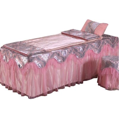 現貨熱銷-美容床罩四件套簡約純色歐式奢華套床套美容院床上用品