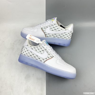 Force 1′07 Low PRM"With Mini Swooshes"“”CK7804-100復古白藍水晶底男女鞋