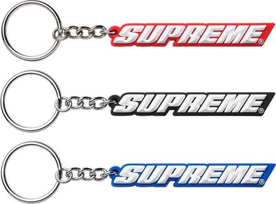 xsPC Supreme Bevel Logo Keychain 2018ss 吊飾 鑰匙圈 紅色 黑色 藍色