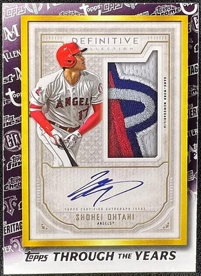 球員卡 Ohtani 大谷翔平 2021 Topps Trough The Years 印刷 簽名 球衣 Patch