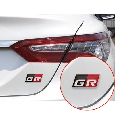 1件 3D 鋁製 GR 標誌汽車貼紙徽章徽章貼花適用於豐田 HV YARiS RZ RC RS Prius GR L-概念汽車