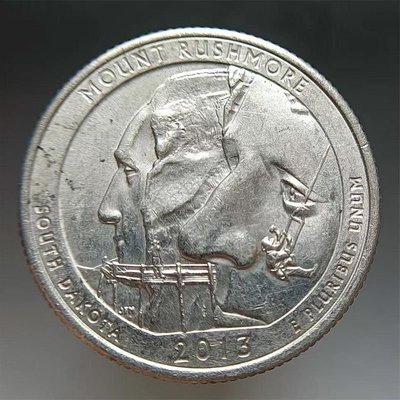 美國國家公園紀念幣25分 2013年 南達科他州 拉什莫爾山  舊~特價