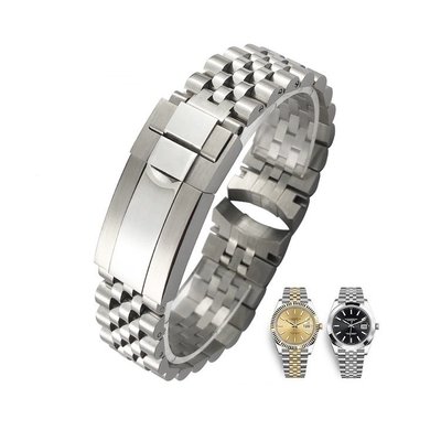 適用勞力士錶帶 Rolex弧口不鏽鋼錶帶 日誌型蠔式恆動機械錶鏈男20mm－邁德好服裝包包