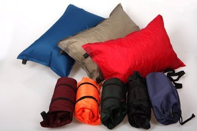 戶外露營 自動充氣枕頭 旅行充氣睡枕 帳篷 野營必備 露營吹氣枕頭（送拉繩袋）