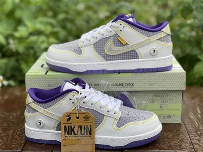 Union x Nike Dunk Low 白紫 低筒 縫線 洛杉磯聯盟 滑板鞋 男女款 DJ9649-500