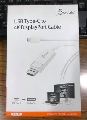點子電腦☆北投@ j5create USB Type-C 轉4K DisplayPort 轉接線 公對公☆1150元