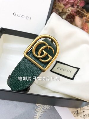 Venice109日本連線代購GUCCI經典綠色皮革手環