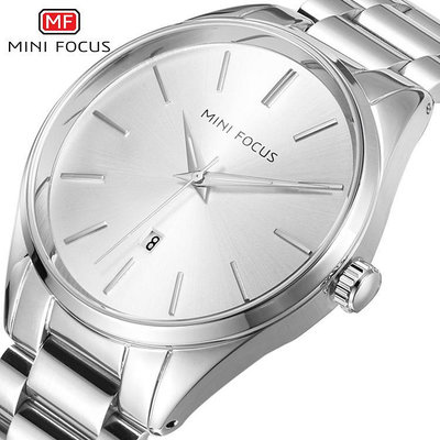 現貨男士手錶腕錶【鋼色】MINI FOCUS福克斯男錶鋼帶錶商務簡約時尚手錶MF0050G