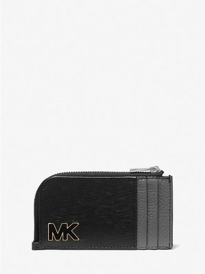MICHAEL KORS MENS Hudson Two-Tone Leather Zip-Around Card Ca