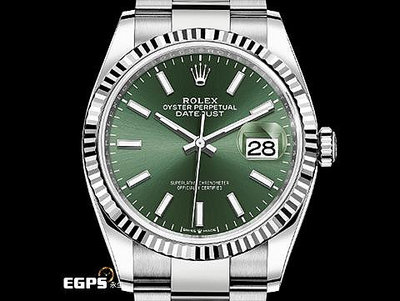 【永生流當品】2024單 ROLEX 勞力士 126234 蠔式 薄荷綠色錶面 白金三角坑紋錶框 HPD6149