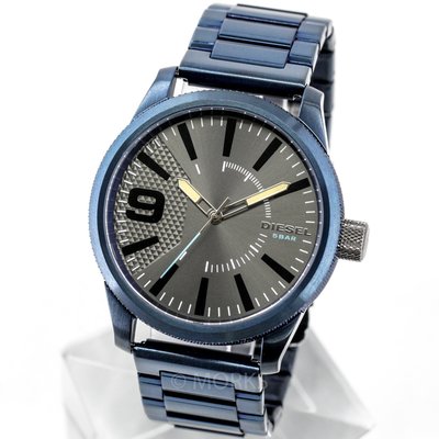 現貨 可自取 DIESEL DZ1872 手錶 46mm 鐵灰色面盤 藍色鋼錶帶 男錶女錶