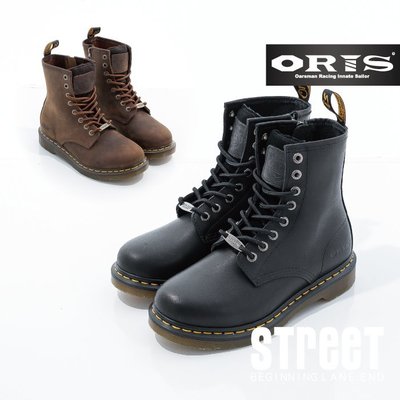 【街頭巷口 Street】ORIS  男款 頂級真牛皮鞋面 美式戰鬥中筒靴 粗曠風格休閒靴 SB15940N01 黑色