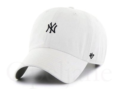 NEW YORK YANKEES 小LOGO 47 BRAND 美國職棒洋基隊可調式白色棒球帽鴨舌帽明星藝人孫芸芸最愛
