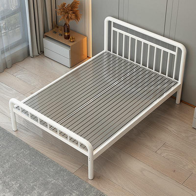 304加厚不銹鋼床1.5m1.8米雙人床1.2米單人簡約鐵藝床鋼架床