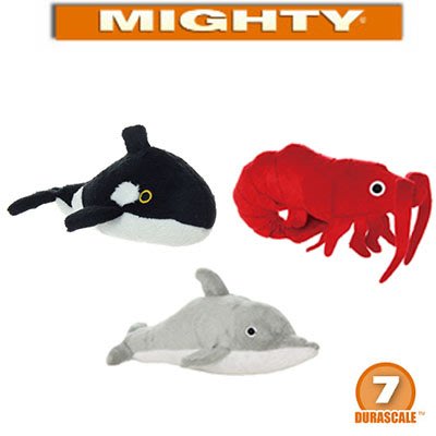 Ω永和喵吉汪Ω-美國MIGHTY 寵物絨毛玩具 海洋系列(小) 海豚 / 鯨魚 / 蝦子