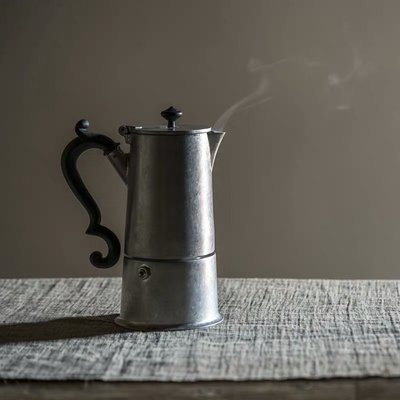 【熱賣精選】意大利代購Knindustrie復古意式摩卡壺單閥四杯份露營咖啡壺直火