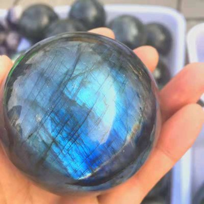 廠家批發水晶球擺件  天然拉長石球 原石打磨 灰月光石I球 風水球