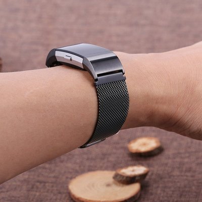 Fitbit charge2錶帶 金屬不鏽鋼米蘭錶帶 charge2手錶替換帶