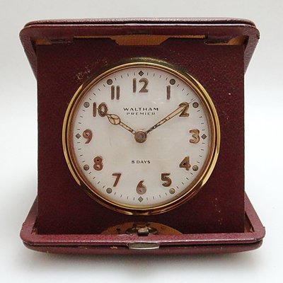 【timekeeper】  40年代美國製華爾頓Waltham Premier八日七石旅行機械鐘(大型)(免運)