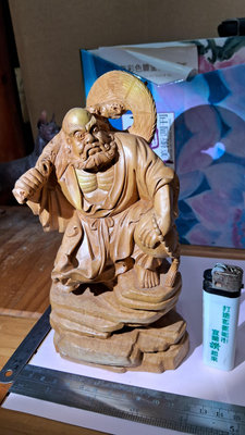 武達摩巧雕 達摩像 手工立體雕 原木製 銘馨易拍重生網 113CM02 擺件、收藏  保存如圖（老使用痕等）