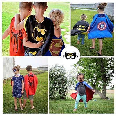 【現貨精選】萬圣節日超級英雄成人披風 兒童cos蝙蝠超人俠眼罩斗篷表演服飾