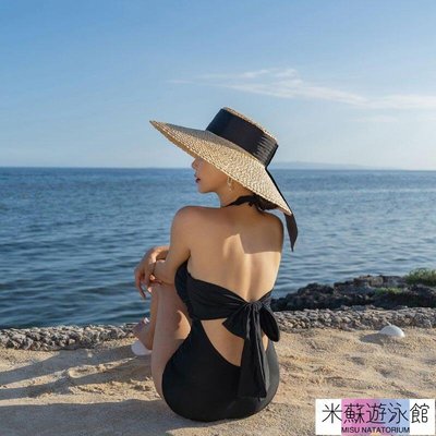 泳衣女遮肚顯瘦性感泳裝ins新款仙女範連體黑色溫泉游泳-時尚泳衣，進店看看吧