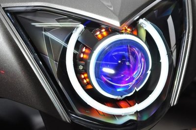 GAMMAS-HID GMS台中廠-KYMCO光陽-G6-GMS6代遠近魚眼-PVC光圈-LED天使眼 電鍍飾圈