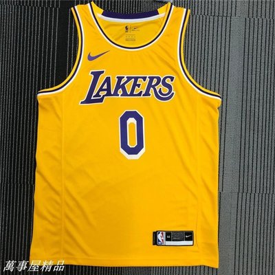 NBA球衣 威斯特布魯克 威少 黃色籃球襯衫 Westbrook #0 Nba Los Angle Lake-萬事Lisa百貨