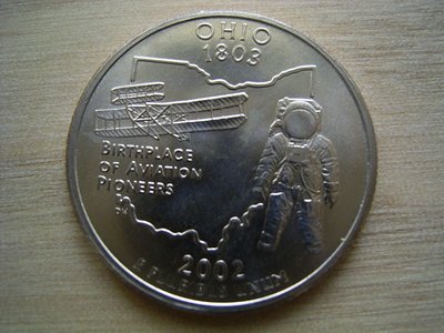 2002-D Ohio 美國 各大 50洲 Washington 25C 1/4 Quarter 早期 錢幣
