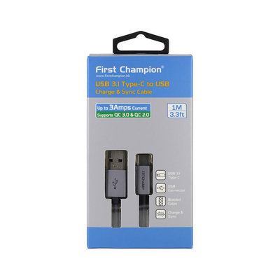 First Champion 1米 USB 3.1 Type-C cable PET網管線材 快充傳輸線