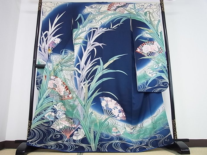 振袖 駒刺繍 流水扇面花文 金銀彩 やまと誂製 mop1451 【メール便不可