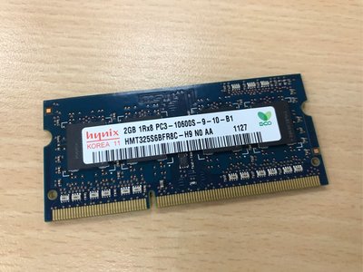 Macbook 筆電Hynix 記憶體2g 1Rx8 PC3-10600S DDR3-搬家出清