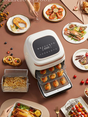香港版美國110v可視空氣炸鍋家用烤箱一體多功能智能全自動大容量-Princess可可