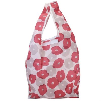 ❤Lika小舖❤限量供應全新正品日本購入購物袋折疊環保購物袋 紅色花朵