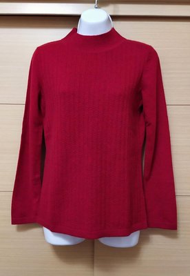 全新專櫃 輝盟FREE 100% cashmere 喀什米爾 羊絨紅色 立體系麻花織法 毛衣 ~E249