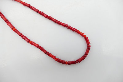 (小蔡二手挖寶網) 早期 紅珊瑚 項鍊 串珠 手珠 PAT2007 總重量11.4g 行家自行鑑定 商品如圖 100元起標 無底價