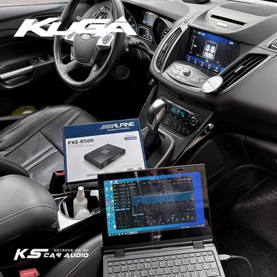 M1L KUGA 實裝車 ALPINE PXE-R500 DSP音效處理器 擴大機 藍點180A薄型重低音 歡迎預約安裝