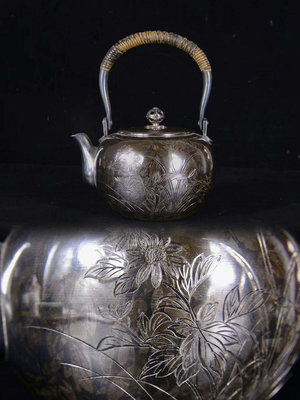 日本老銀壺 日本大正時期-昭和初期 日本老銀壺～銀器名師作品4551