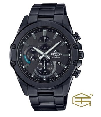 【天龜 】CASIO EDIFICE 神秘黑時尚藍寶石玻璃不鏽鋼賽車錶 EFR-S567DC-1A