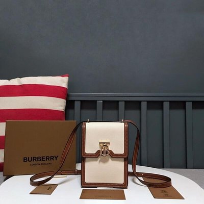 Jisoo代購 Burberry新款小巧手機包 進口頭層牛皮洛賓包 新款女式高品質斜挎包2020