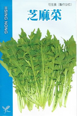 芝麻菜 (尖葉．可生食、製作沙拉) 【蔬果種子】興農牌中包裝 每包約1公克